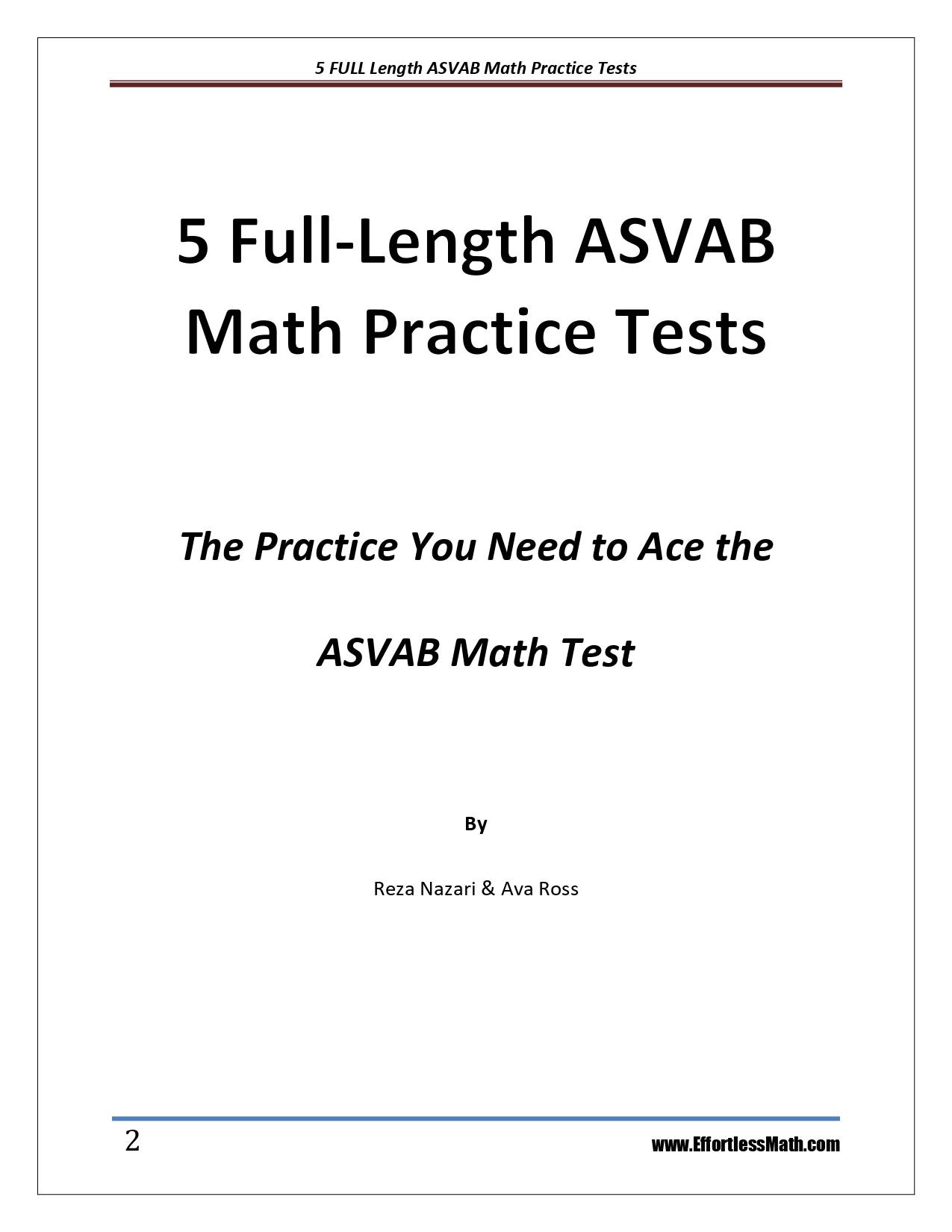asvab math practice exam