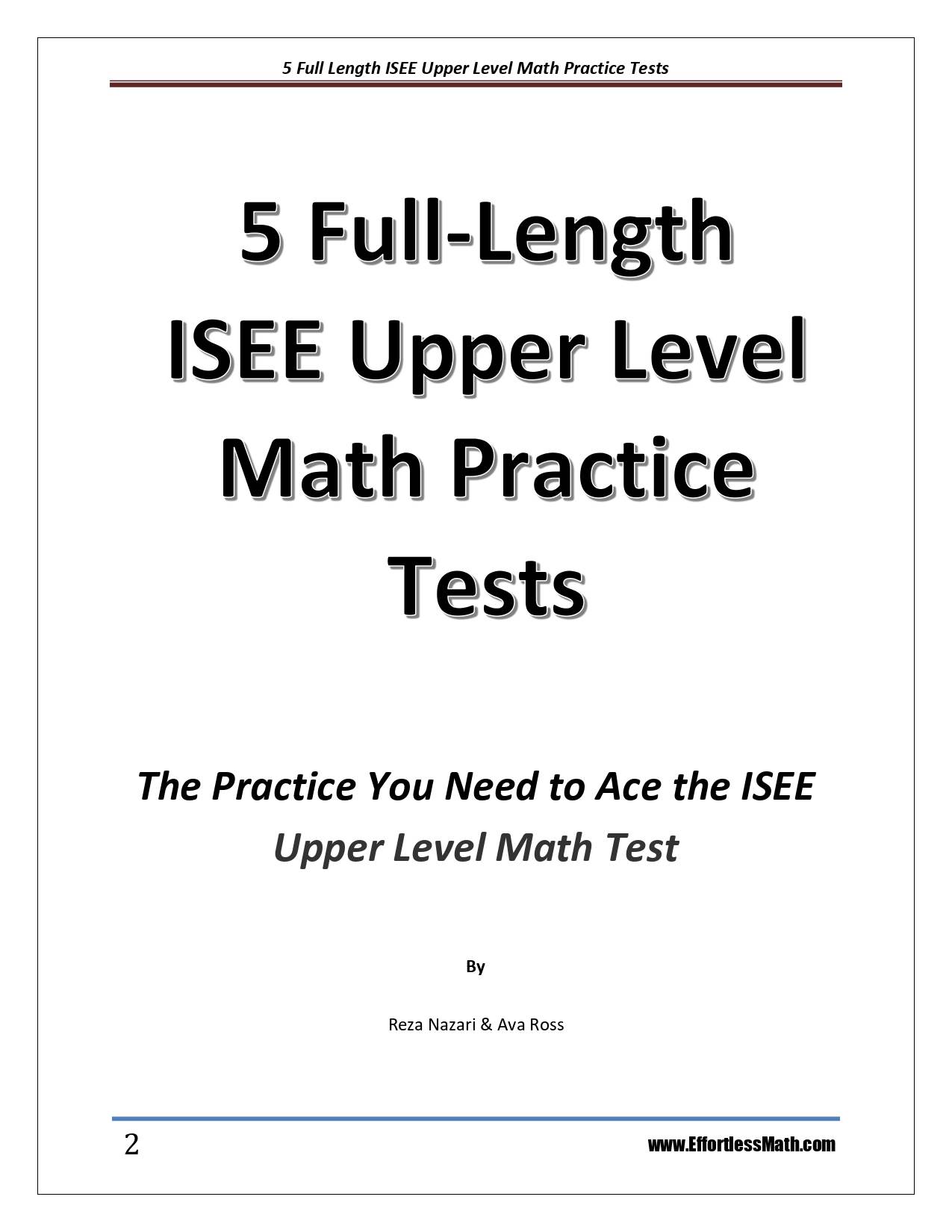 5 Full-Length ISEE Upper Level Math Practice Tests: The Practice You ...