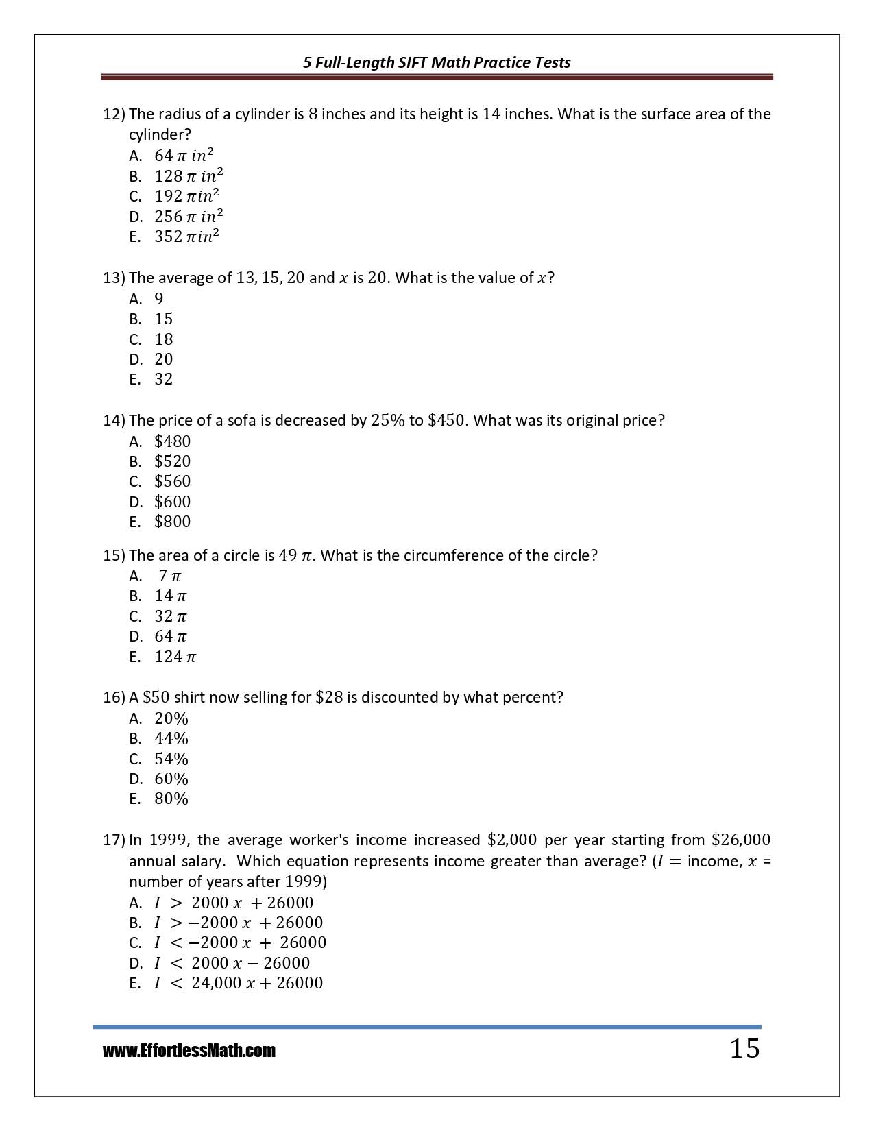 5 Full-Length SIFT Math Practice Tests: The Practice You Need to Ace ...