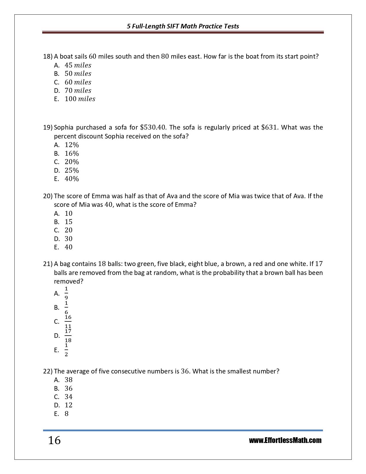 5 Full-Length SIFT Math Practice Tests: The Practice You Need to Ace ...