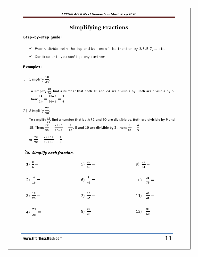 next generation accuplacer math practice questions