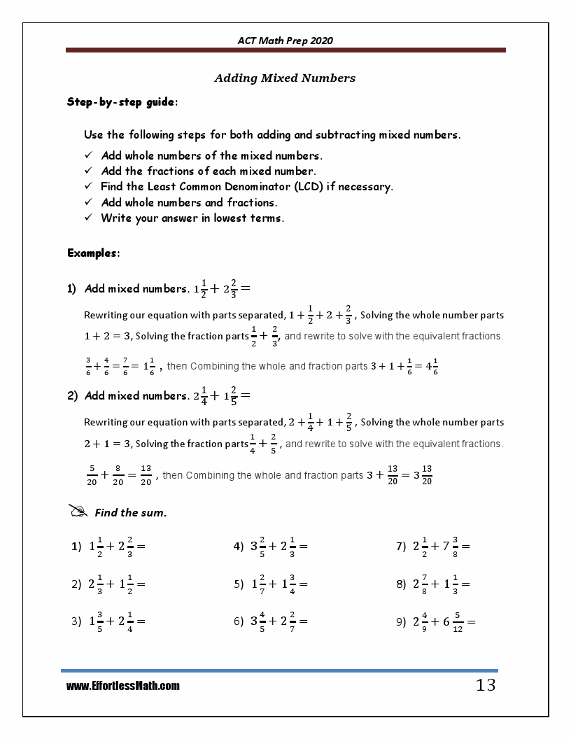ACT-Math Fragen Beantworten