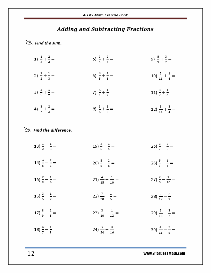 Aleks Math Worksheets
