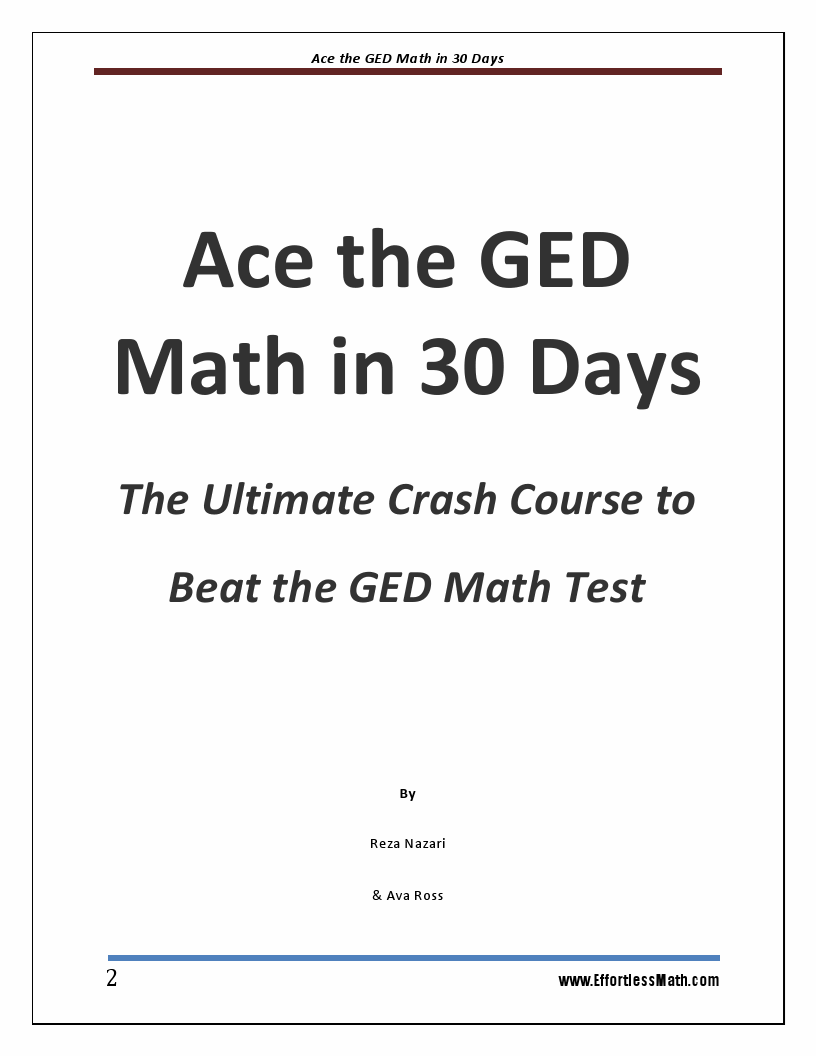 Ace the GED Math in 30 Days The Ultimate Crash Course to Beat the GED