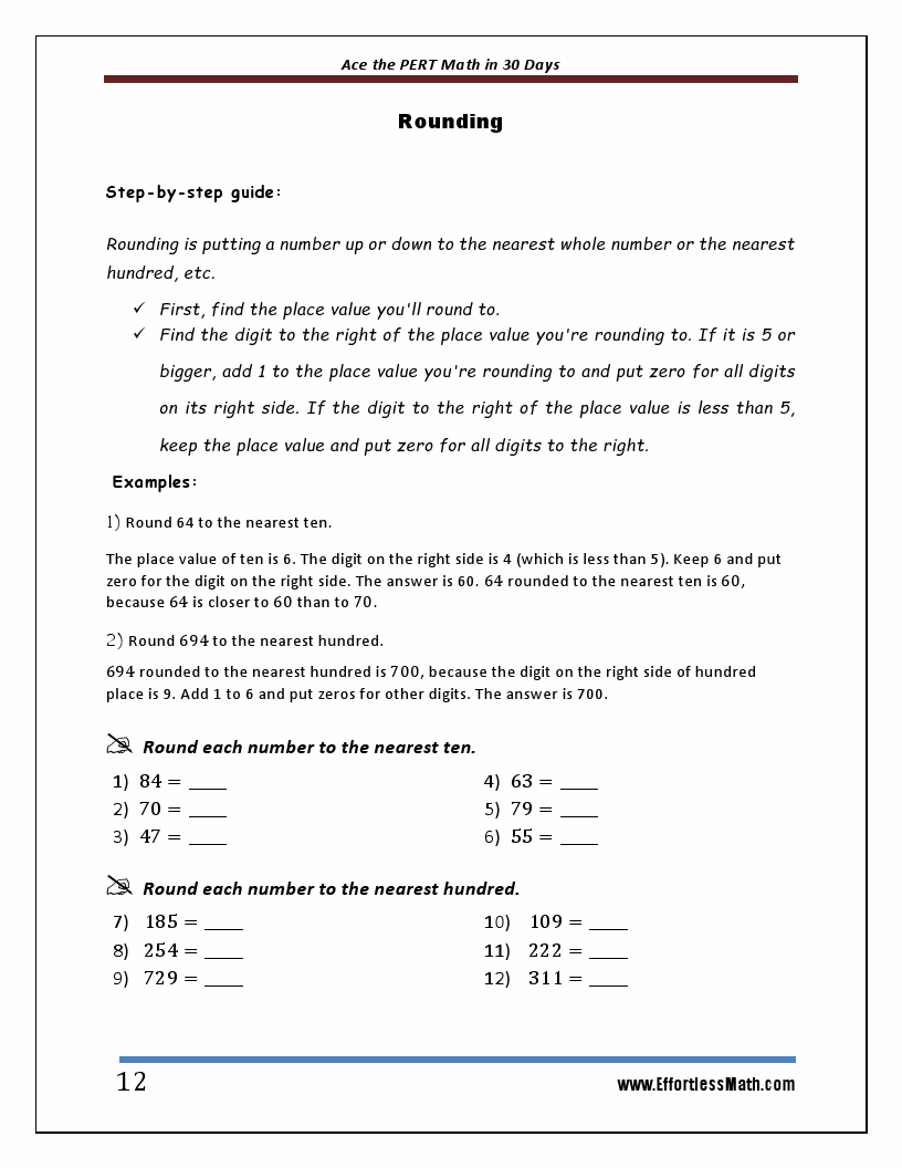 pert math study guide 2022