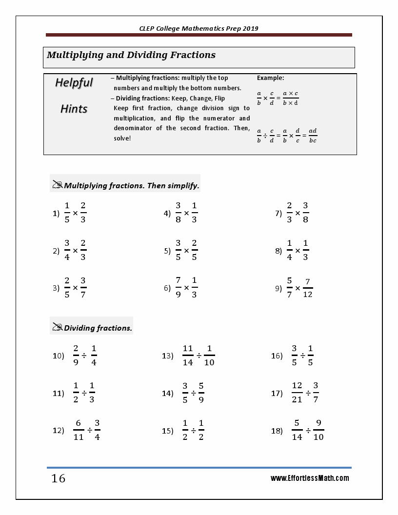 CLEP College Mathematics Prep 2019: A Comprehensive Review And Ultimate ...