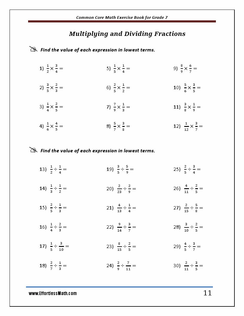 Common Core Math Exercise Book for Grade 7: Student Workbook and Two ...