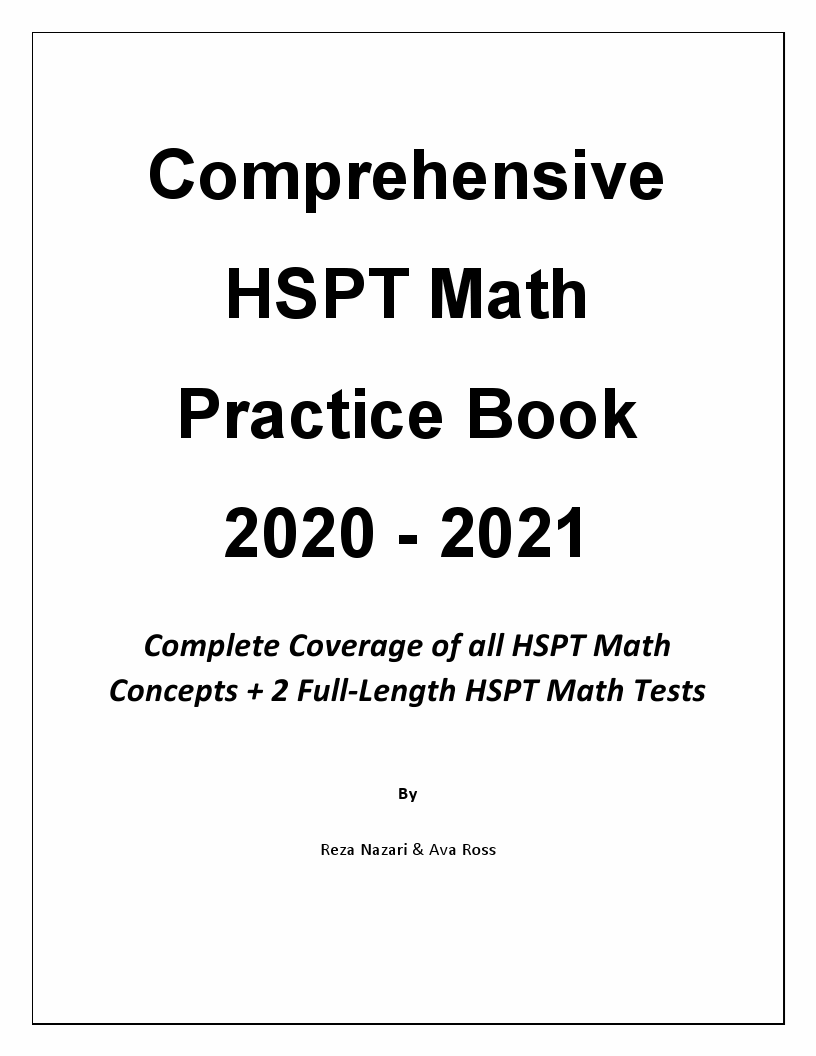 Comprehensive HSPT Math Practice Book 2020 2021 Complete Coverage of