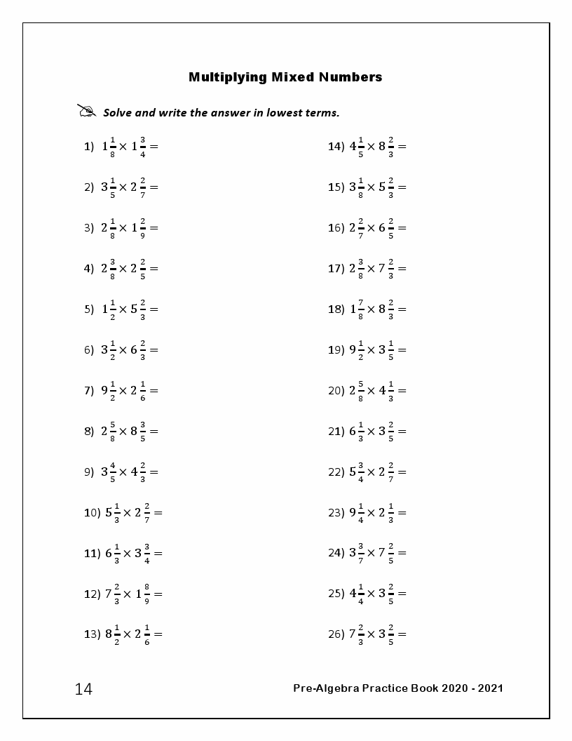 Comprehensive Pre-Algebra Practice Book 2020 – 2021: Complete Coverage ...