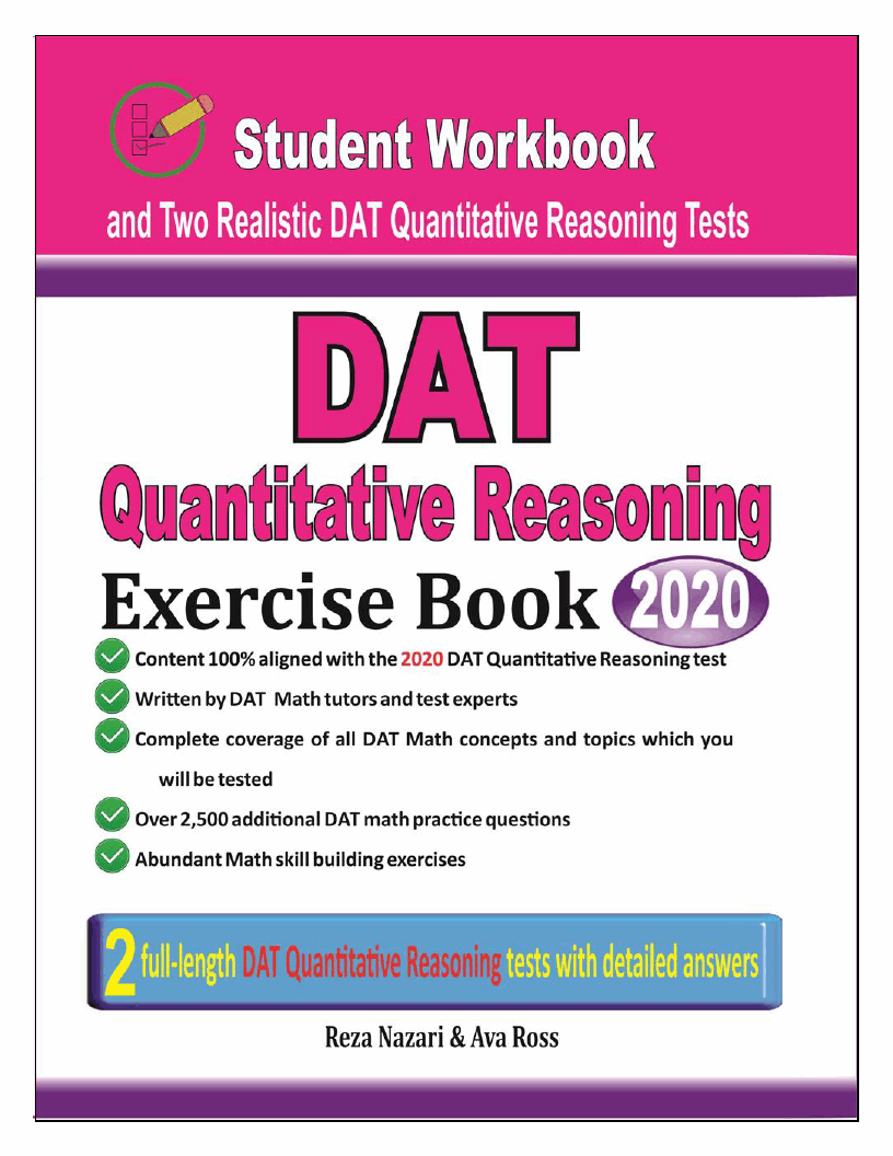dat-quantitative-reasoning-exercise-book-student-workbook-and-two-realistic-dat-quantitative