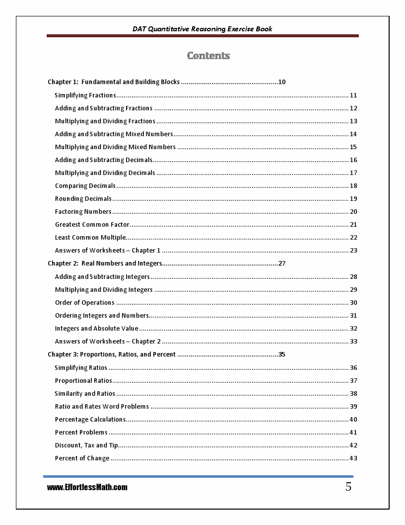 DAT Quantitative Reasoning Exercise Book: Student Workbook and Two ...