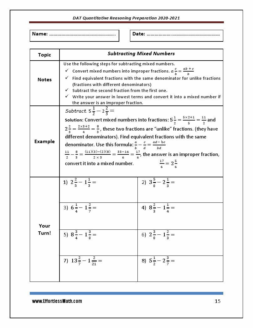 DAT Quantitative Reasoning Preparation 2020 – 2021: DAT Math Workbook ...