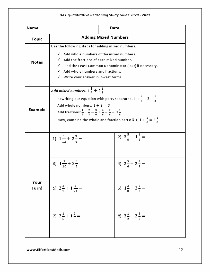 DAT Quantitative Reasoning Study Guide 2020 – 2021: A Comprehensive ...