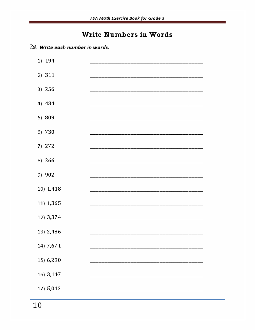 FSA Math Exercise Book for Grade 3: Student Workbook and Two Realistic ...