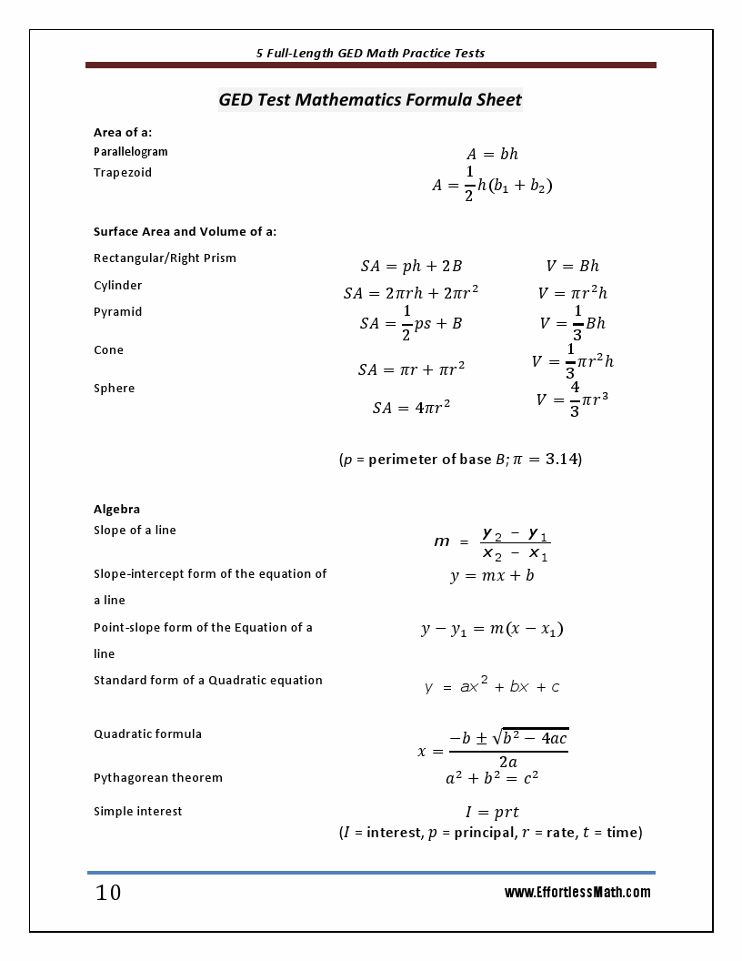 ged math practice test pdf 2022