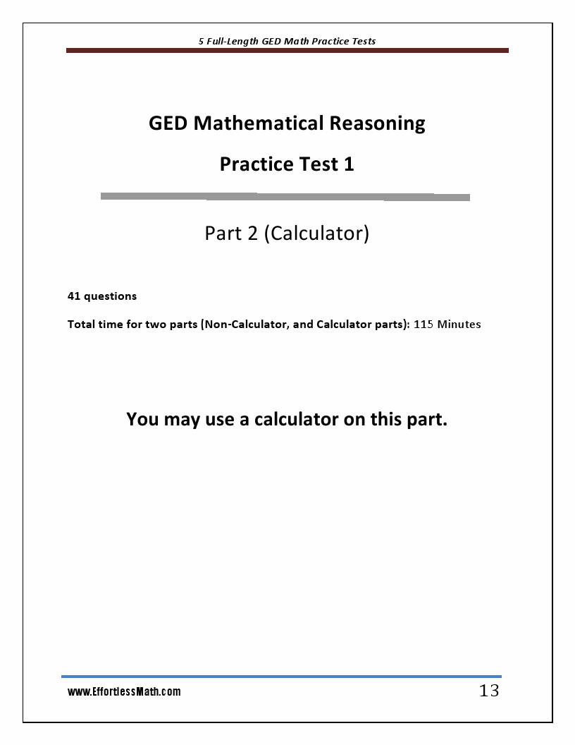 ged math practice test