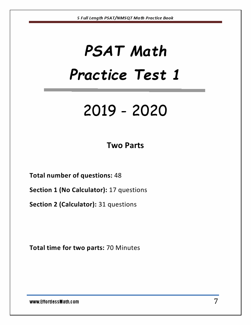 psat math test practice