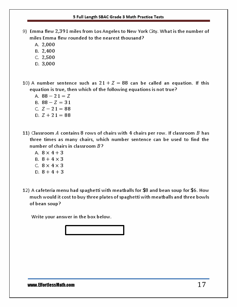 5 Full-Length SBAC Grade 4 Math Practice Tests: The Practice You Need ...