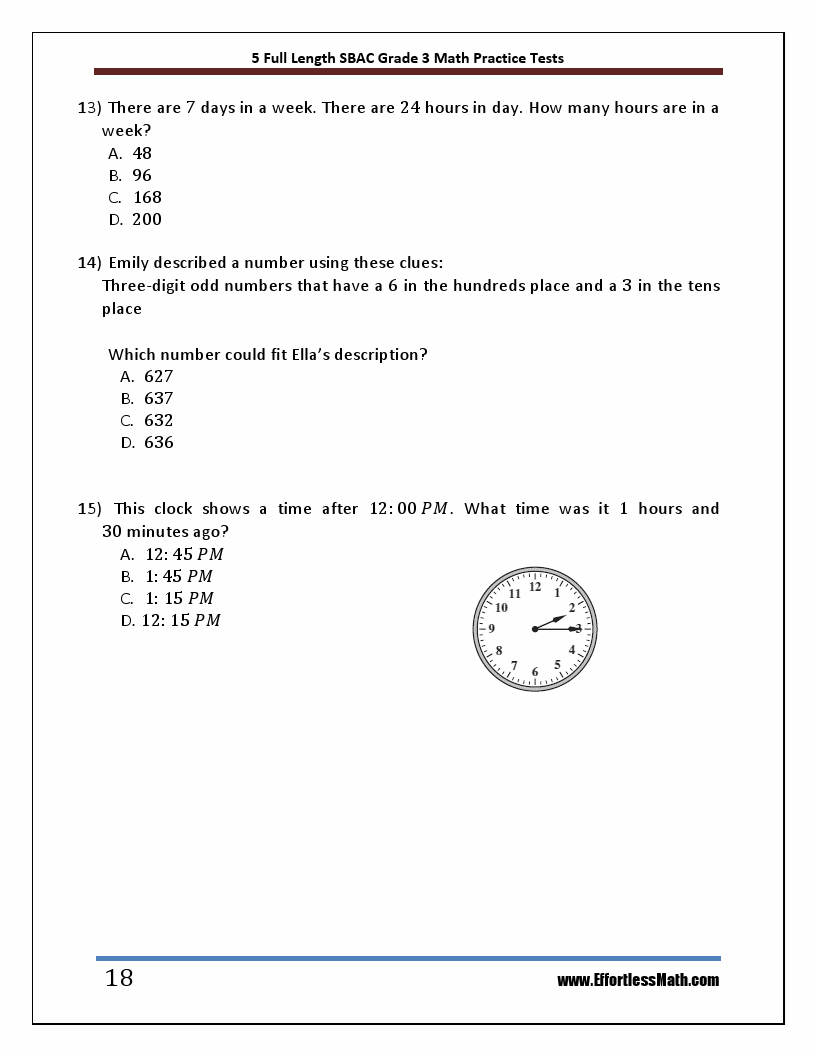 5 Full Length Sbac Grade 4 Math Practice Tests The Practice You Need