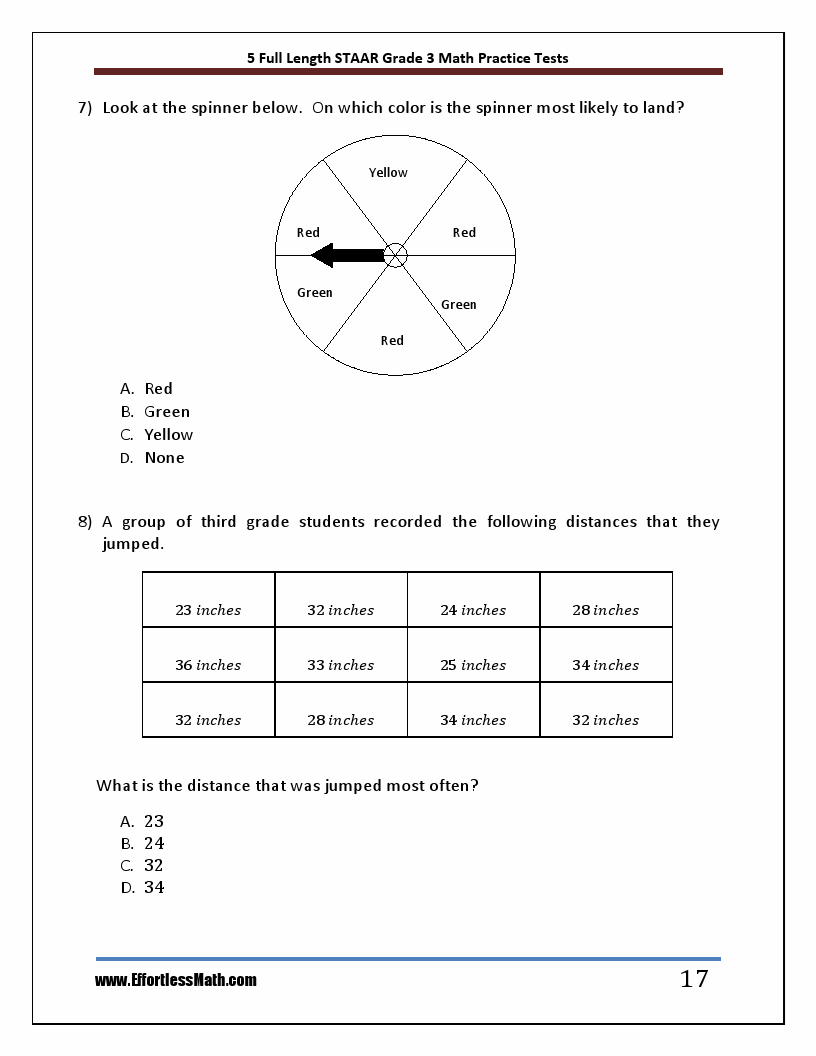 5 Full Length Staar Grade 3 Math Practice Tests The Practice You Need