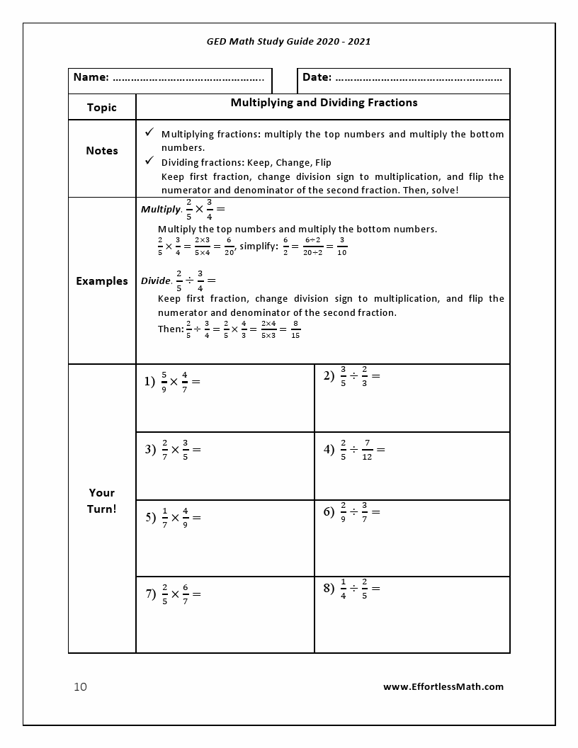 GED Math Study Guide 2020 – 2021: A Comprehensive Review and Step-By ...