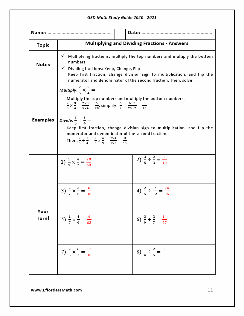 GED Math Study Guide 2020 – 2021: A Comprehensive Review And Step-By ...