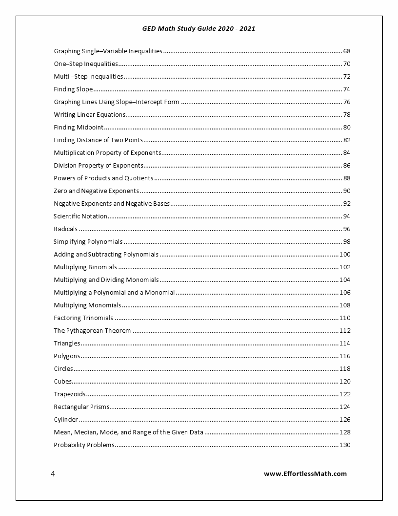 GED Math Study Guide 2020 2021 A Comprehensive Review and StepBy