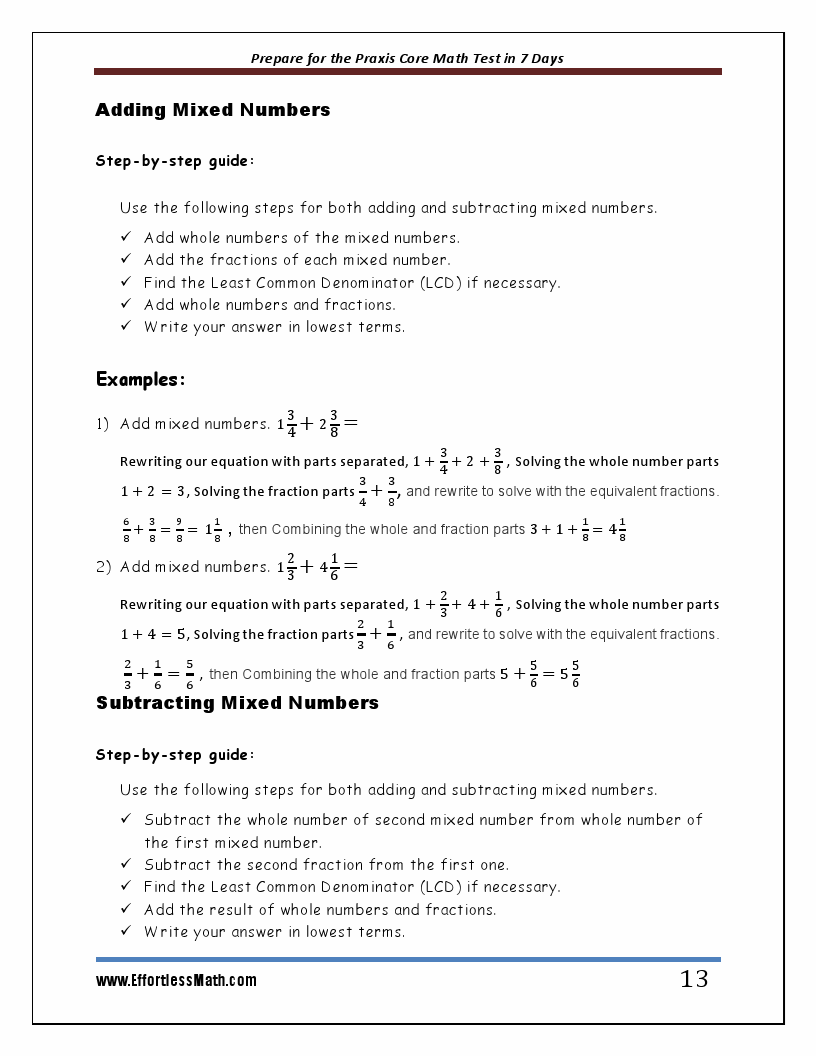 praxis math exam