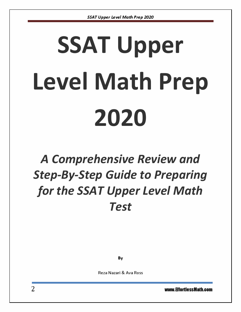 Ssat Upper Level Math Prep 2020 A Comprehensive Review And Step By Step Guide To Preparing For 5140