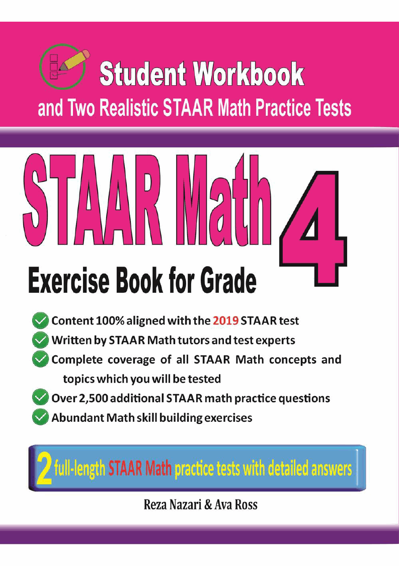 STAAR Math Exercise Book for Grade 4 Student Workbook and Two