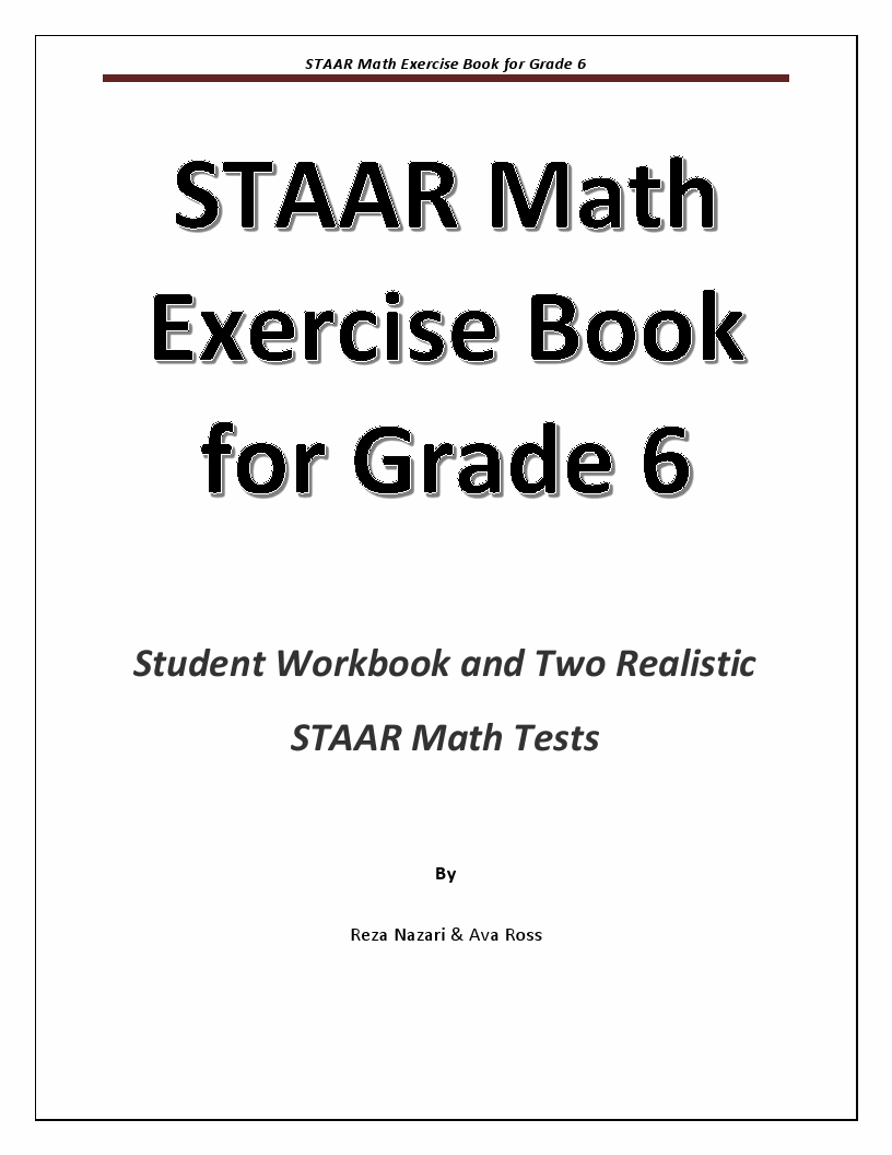 STAAR Math Exercise Book for Grade 6 Student Workbook and Two