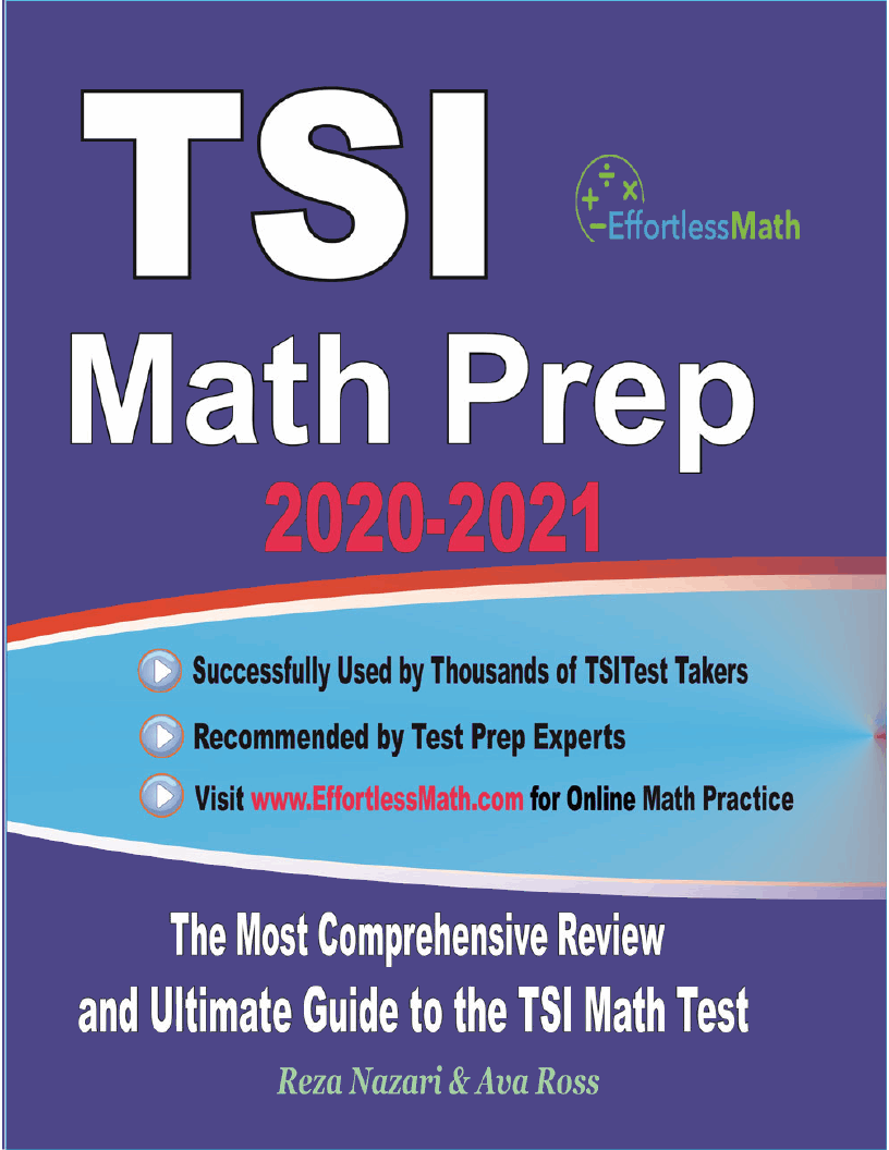 TSI Math Prep 20202021 The Most Comprehensive Review and Ultimate