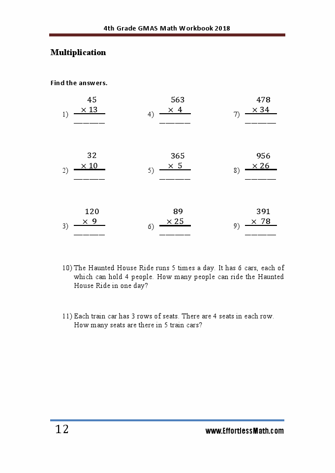 Georgia 4th Grade Math Worksheets