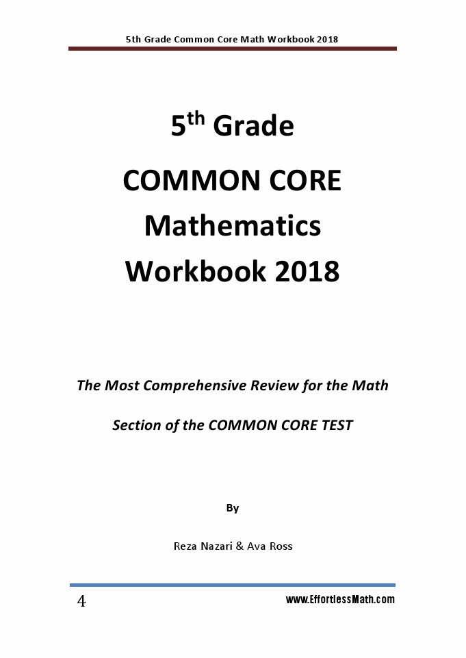Common Core Math Review Worksheets 5th Grade