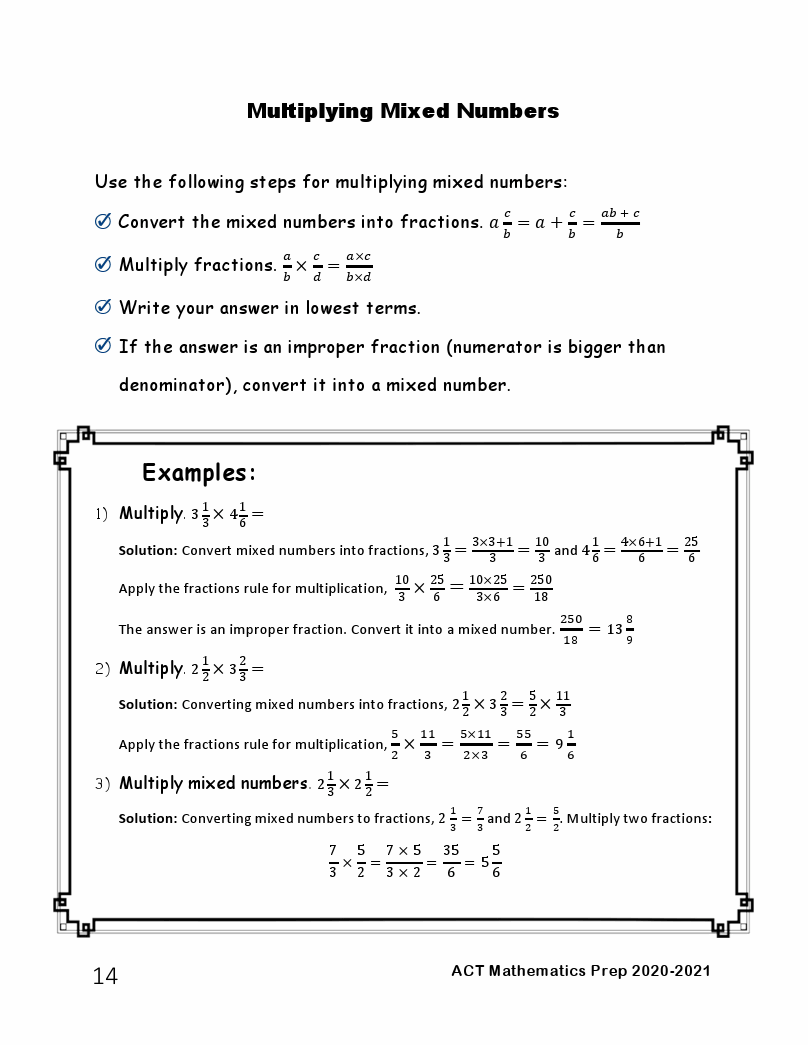 ACT-Math Exam Overviews