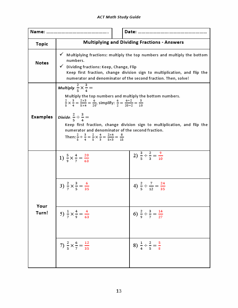 ACT Math Study Guide 2020 – 2021: A Comprehensive Review and Step-By ...