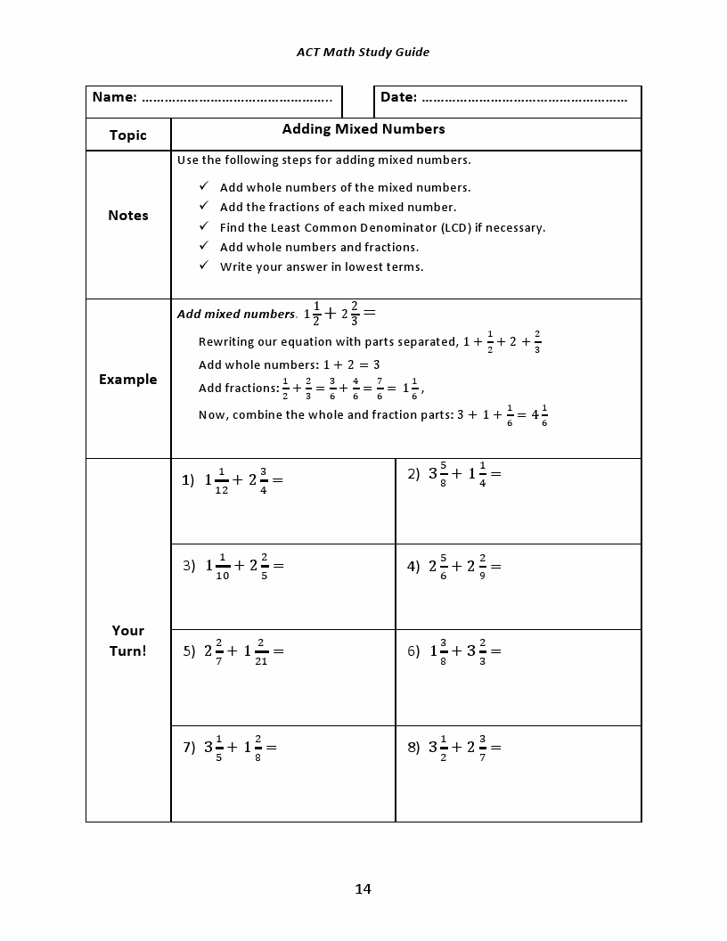 ACT Math Study Guide 2020 – 2021: A Comprehensive Review and Step-By ...