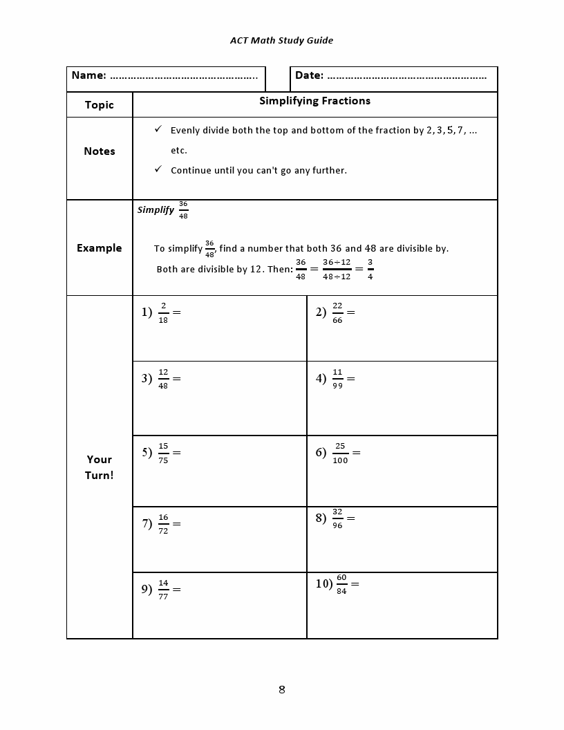 act math study guide pdf