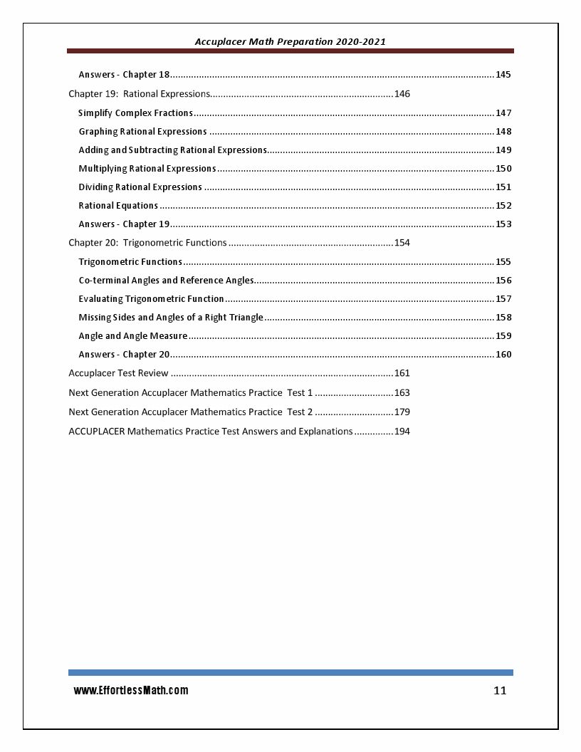 accuplacer math practice test with explanations