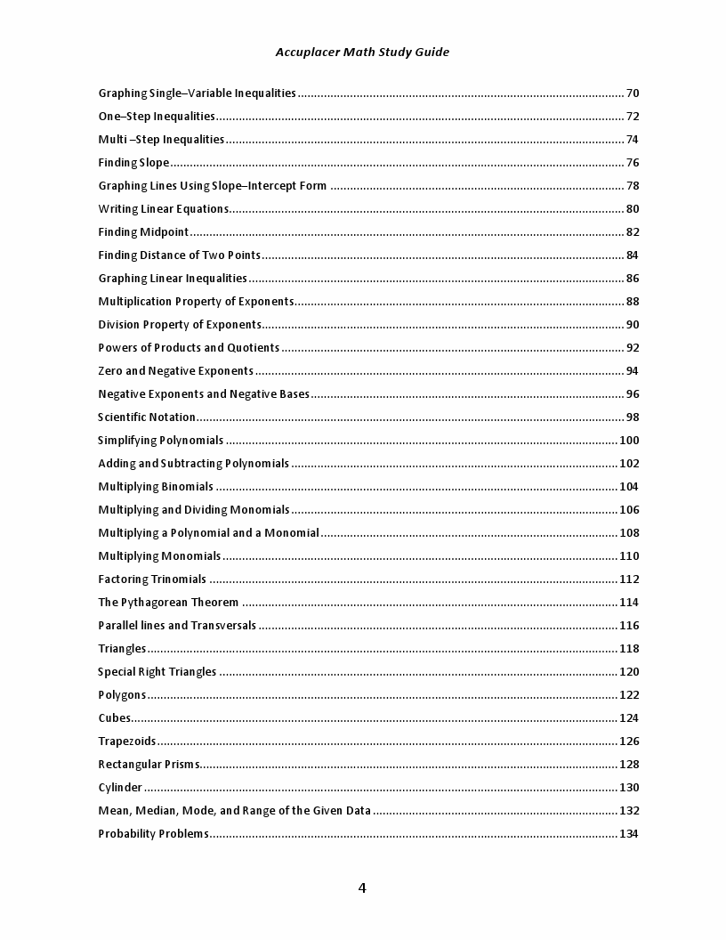 accuplacer math study guide pdf