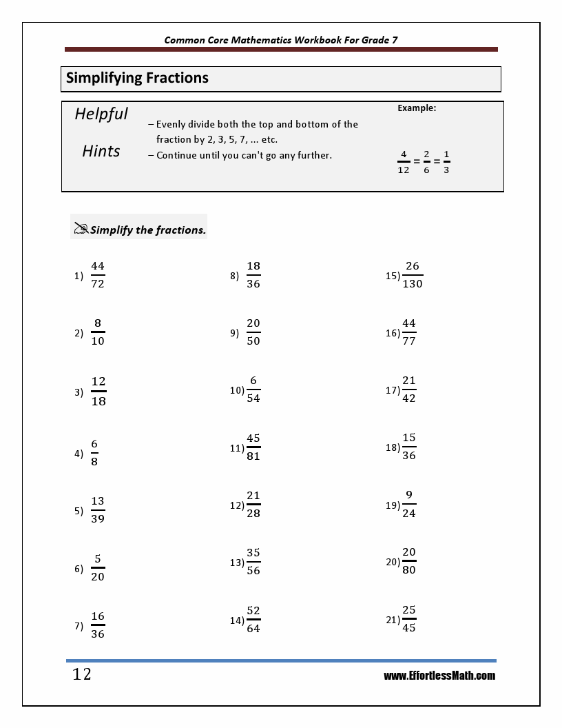 Common Core Mathematics Workbook For Grade 7: Step-By-Step Guide to ...