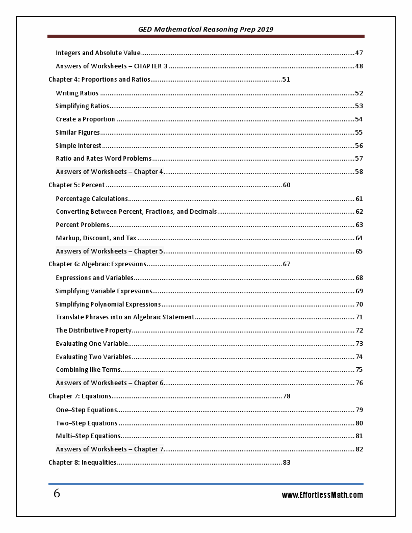 GED Mathematical Reasoning Prep 2019: A Comprehensive Review And ...