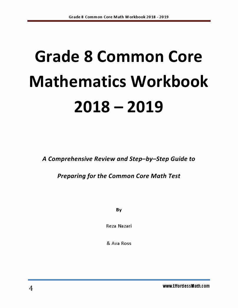 Grade 8 Common Core Mathematics Workbook 2018-2019: A Comprehensive ...