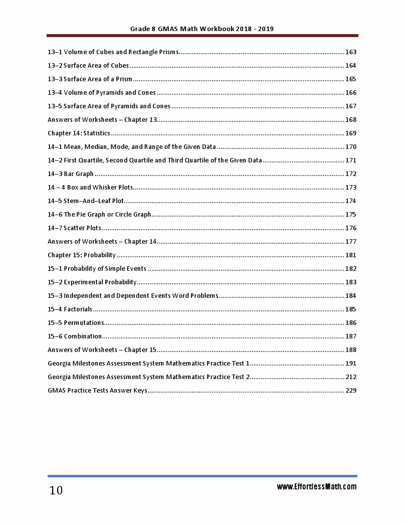 Grade 8 Georgia Milestones Mathematics Workbook 2018-2019: A ...