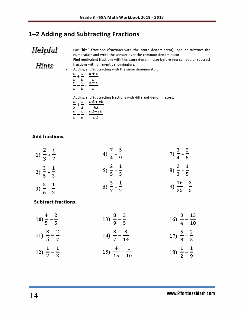 Grade 8 PSSA Mathematics Workbook 2018 – 2019: A Comprehensive Review ...