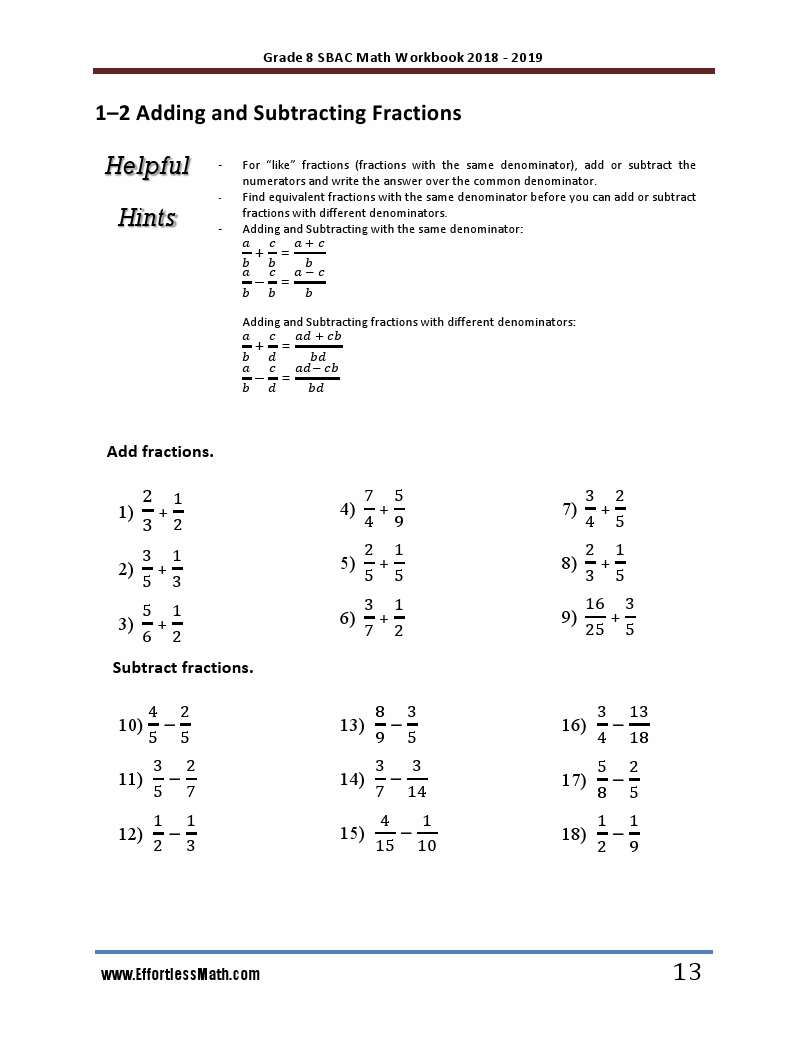 Grade 8 SBAC Mathematics Workbook 2018-2019: A Comprehensive Review and ...