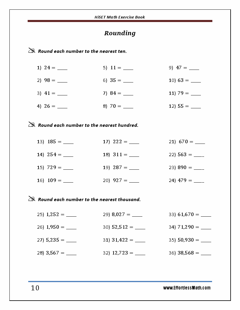 HiSET Math Exercise Book: Student Workbook And Two Realistic HiSET Math ...