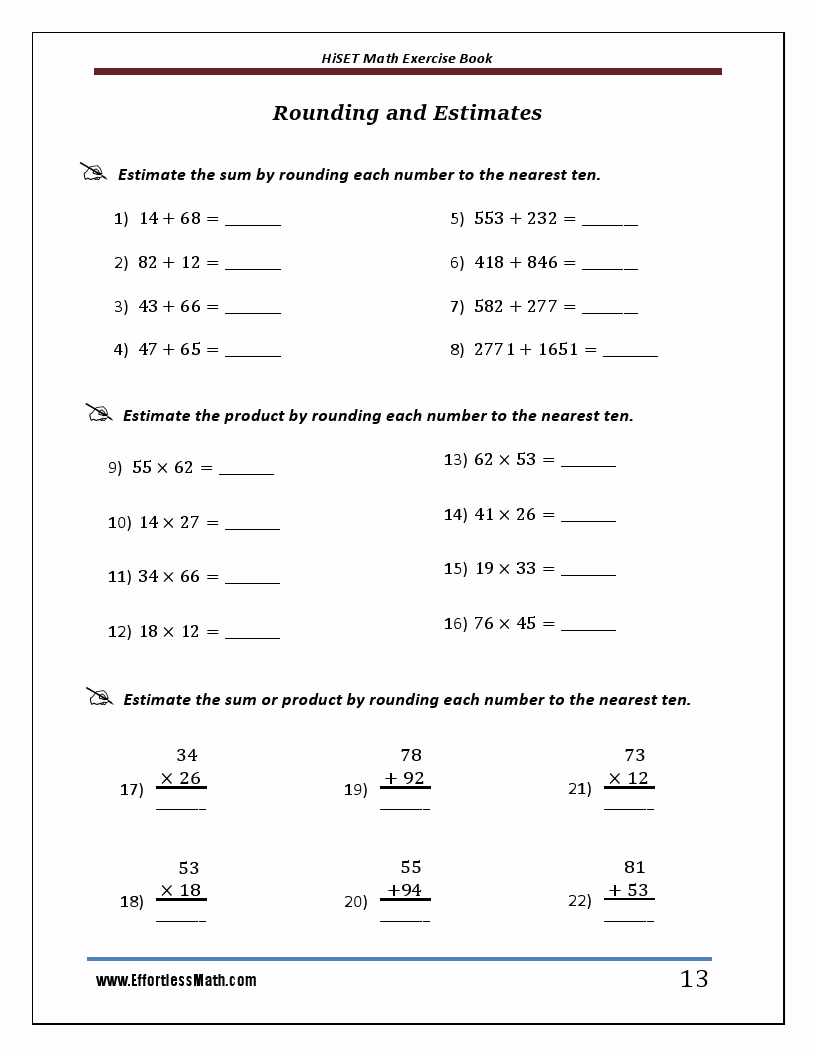 HiSET Math Exercise Book: Student Workbook and Two Realistic HiSET Math ...