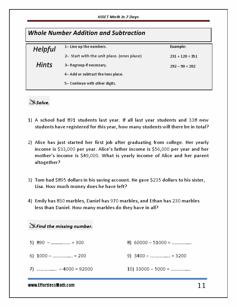 hiset math practice test printable