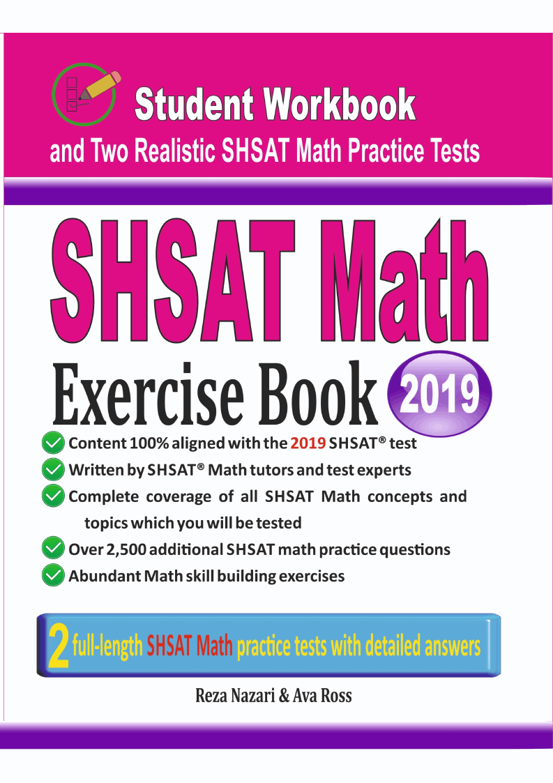 SHSAT Math Exercise Book Student Workbook and Two Realistic SHSAT Math